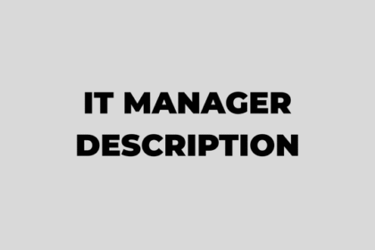 IT Manager Jobs Description