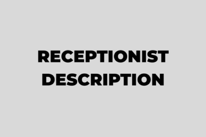 Jobs Description for Receptionist