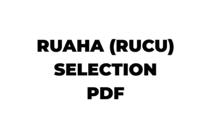 RUAHA (RUCU) Selected Applicants 2025-26 PDF