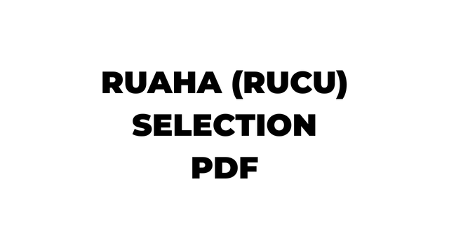 RUAHA (RUCU) Selected Applicants 2025-26 PDF