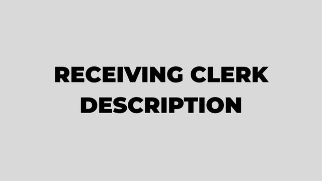 Receiving Clerk Jobs Description